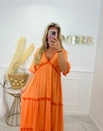 ROBE GRAZIELLA LONGUE - ORANGE
