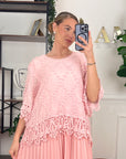 ROBE PLISSÉ - ROSE