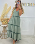 ROBE LONGUE GAZE DE COTON - KAKI