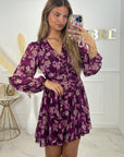ROBE CAPUCINE - FLEURS PRUNE