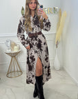ROBE ROMANE LONGUE - CHOCOLAT