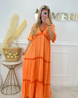 ROBE GRAZIELLA LONGUE - ORANGE
