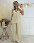 PANTALON FLORALYS - BEIGE