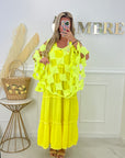 ROBE LONGUE GAZE DE COTON - JAUNE