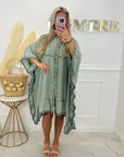 ROBE COURTE GAZE DE COTON - KAKI