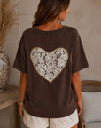 T-SHIRT HEART - CHOCO