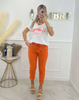 T-SHIRT "L'AMOUR À LA PLAGE" - ORANGE