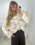 PULL CROCHET FLOWER - ÉCRU
