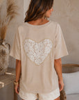 T-SHIRT HEART - BEIGE