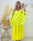 ROBE LONGUE GAZE DE COTON - JAUNE