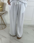 PANTALON GAZE DE COTON - BLANC