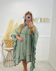 ROBE COURTE GAZE DE COTON - KAKI