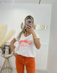 T-SHIRT "L'AMOUR À LA PLAGE" - ORANGE