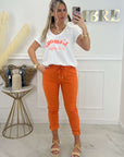 T-SHIRT "L'AMOUR À LA PLAGE" - ORANGE
