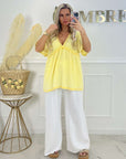 PANTALON GAZE DE COTON - BLANC