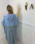 VESTE LONGUE AJOURÉ - BLEU