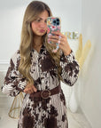 ROBE ROMANE LONGUE - CHOCOLAT