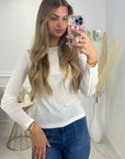 HAUT MANCHES LONGUES CELINE - BLANC