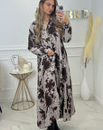 ROBE ROMANE LONGUE - CHOCOLAT