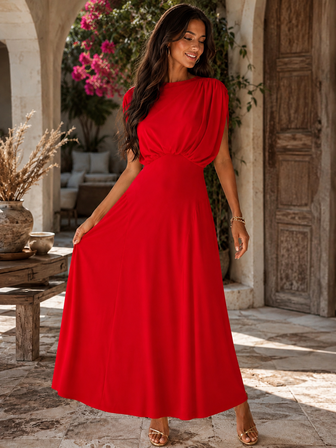 ROBE AELIS - ROUGE