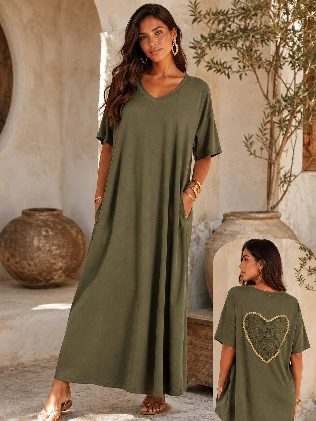 ROBE HEART - KAKI