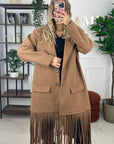 MANTEAU FRANGE - CAMEL