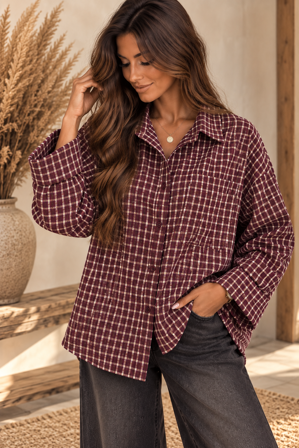 CHEMISE CASSIE - CERISE