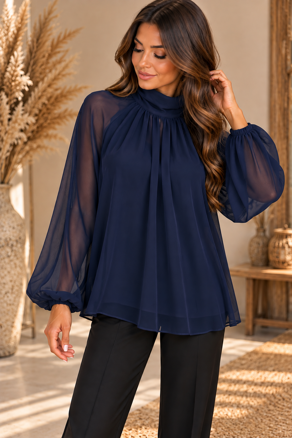 BLOUSE LYZI - BLEU