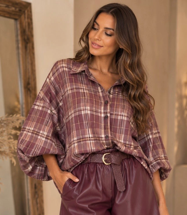 CHEMISE LAURE - CERISE