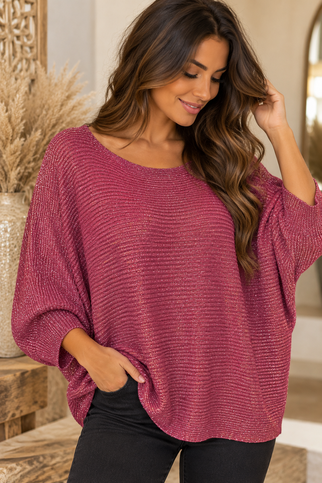 PULL IRENA - CERISE