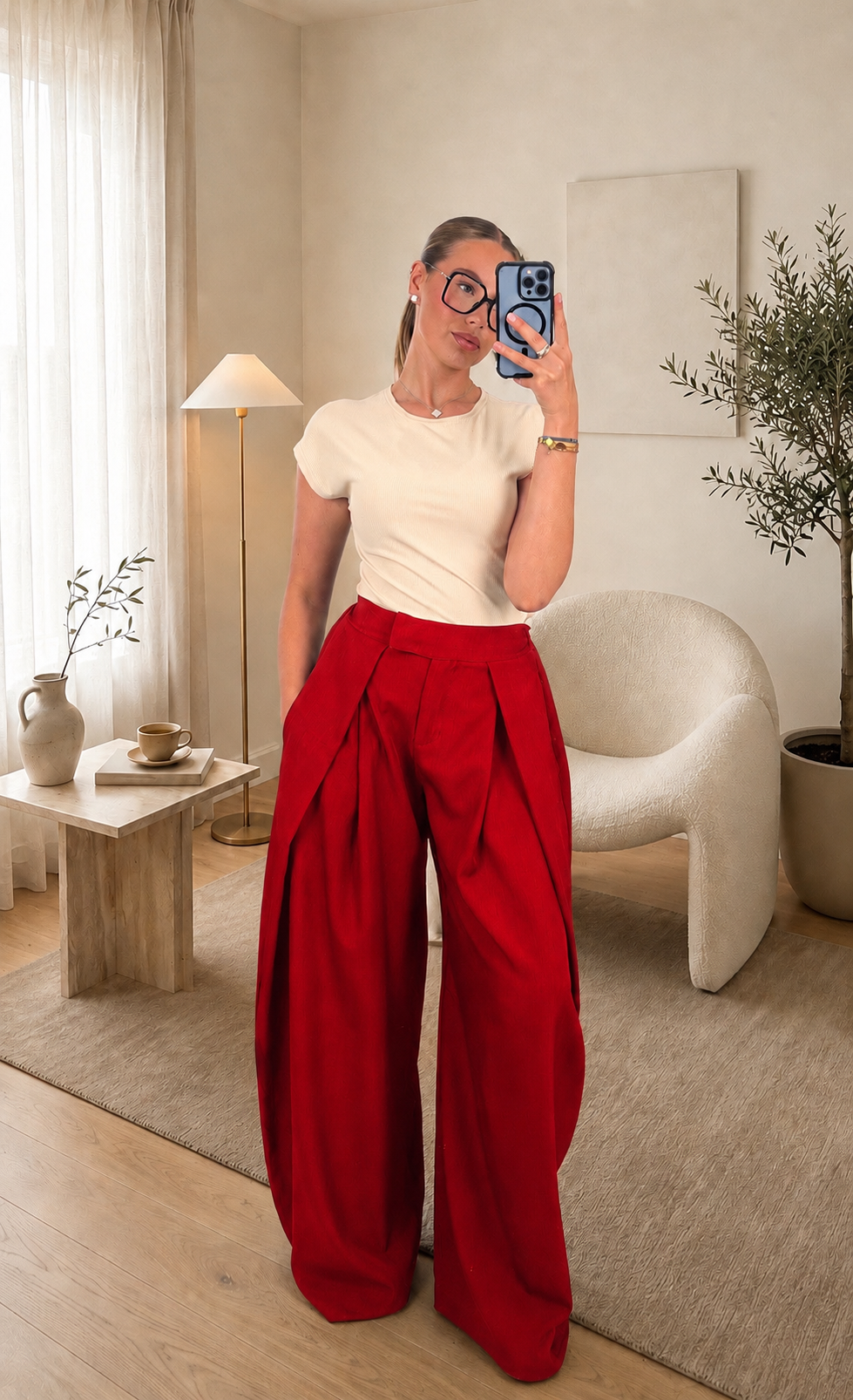 PANTALON AVA - ROUGE