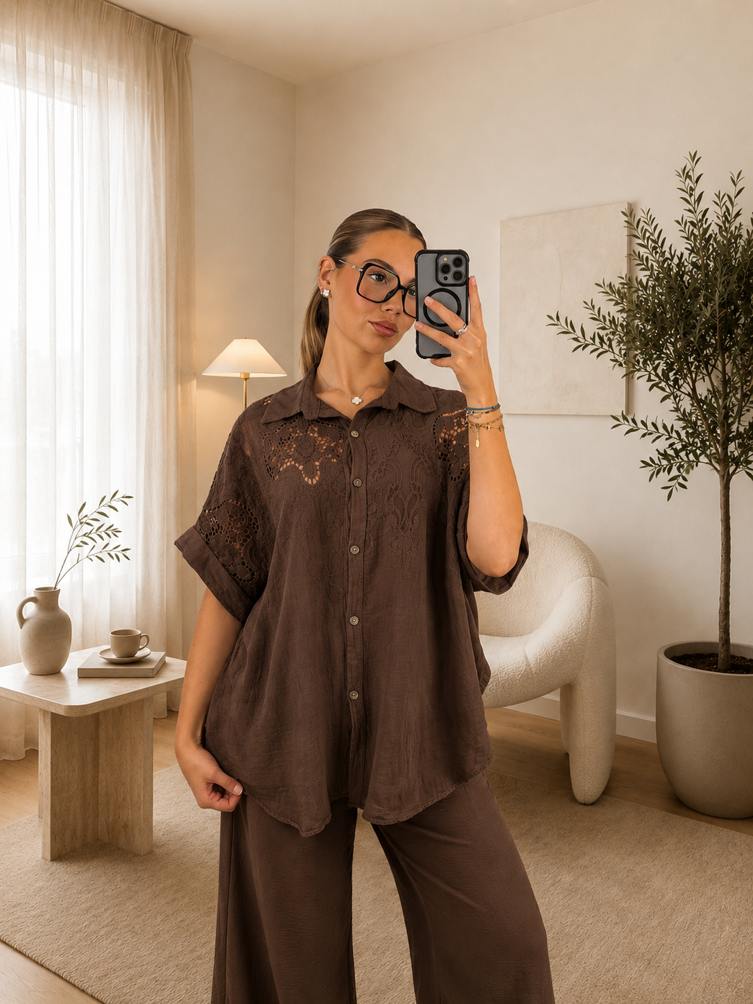 CHEMISE JUSTINE - CHOCO