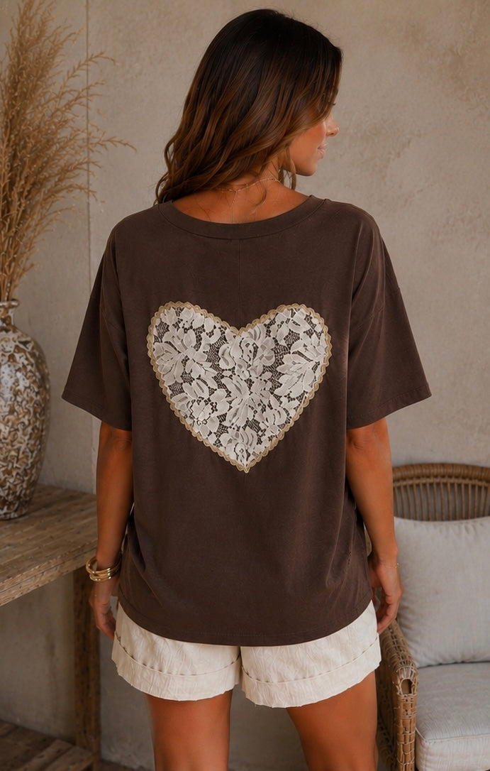 T-SHIRT HEART - CHOCO