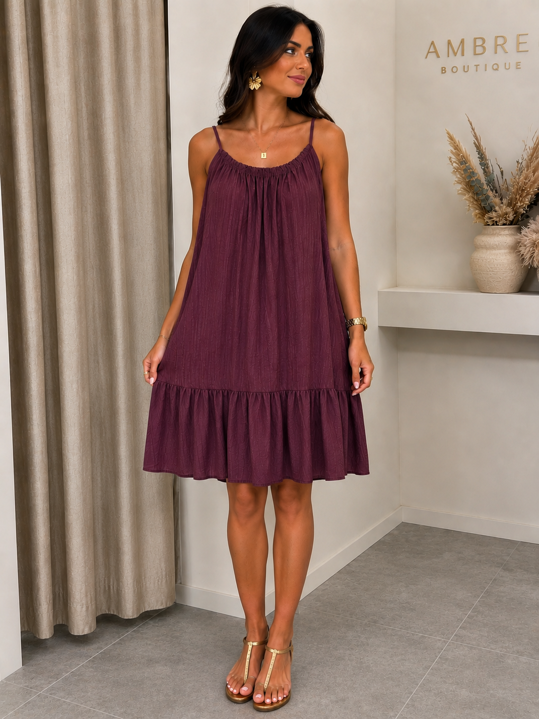 ROBE UNA - CERISE