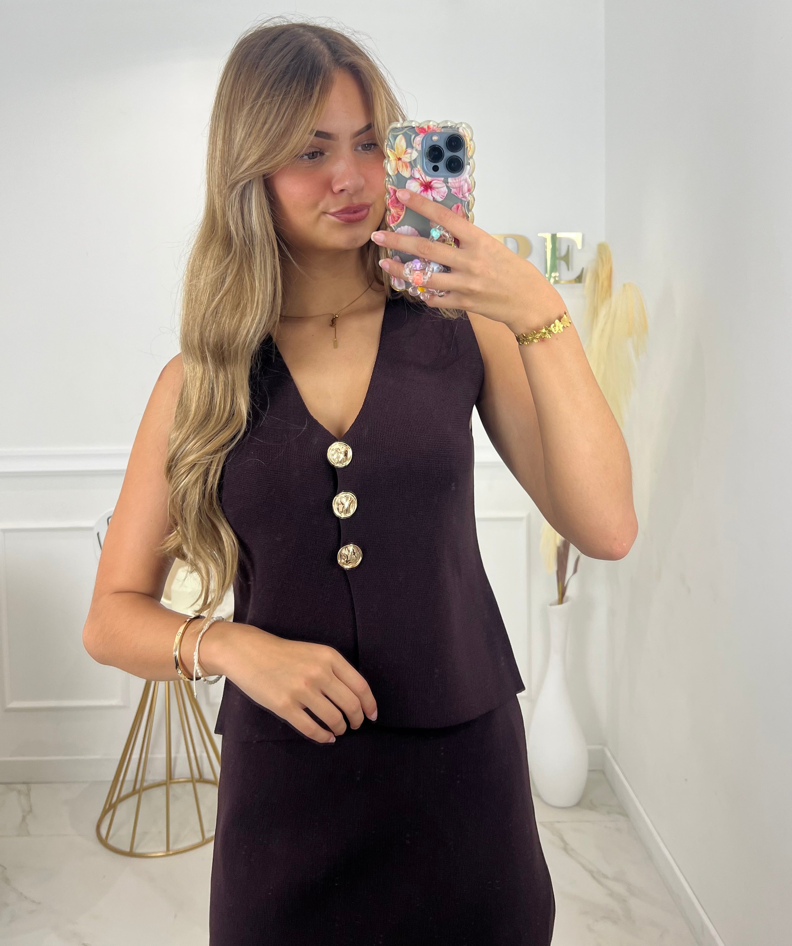 HAUT MADDIE - CHOCOLAT