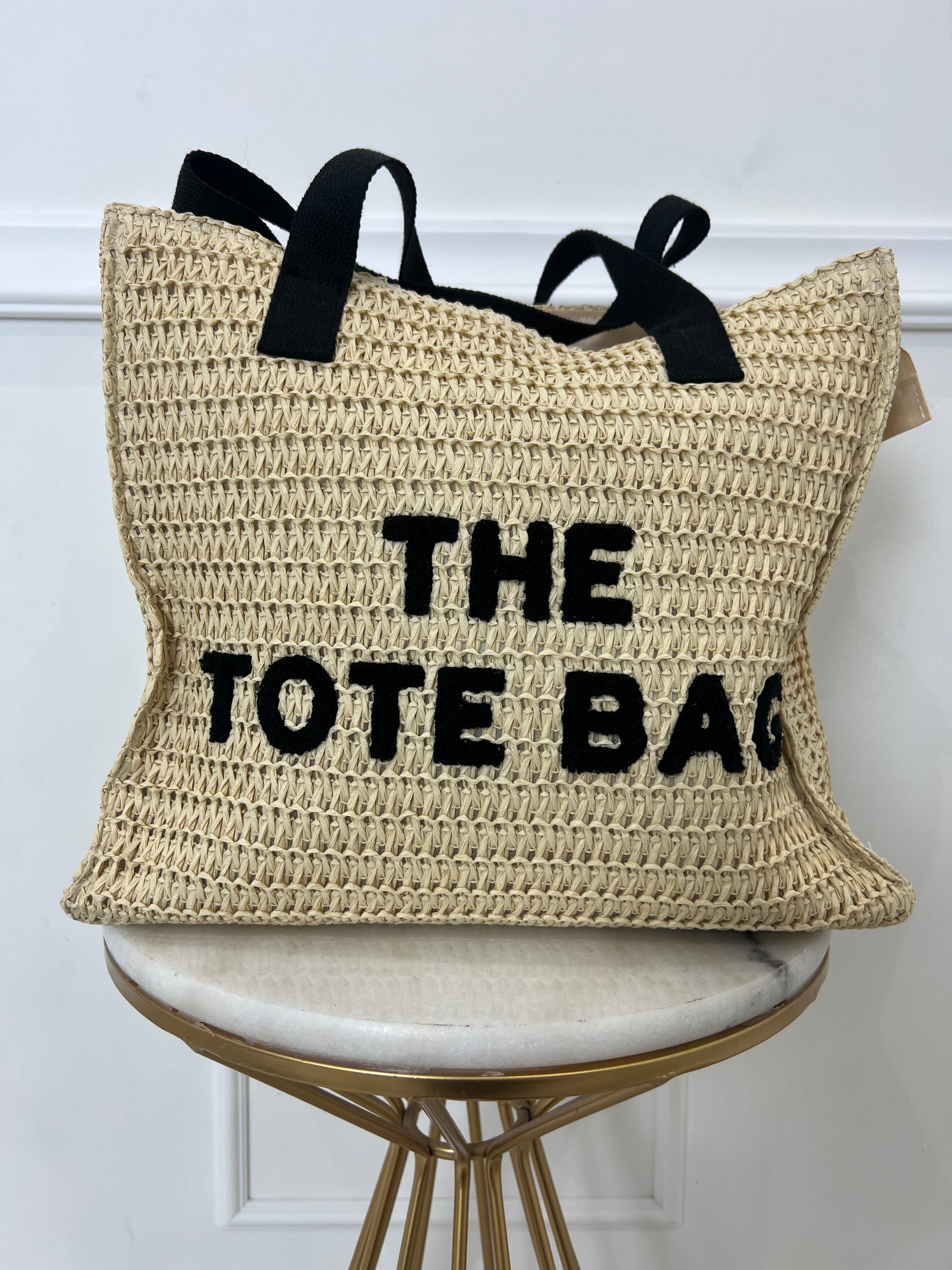 SAC EN PAILLE TOTE BAG - BEIGE