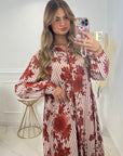 ROBE ROMANE LONGUE - TERRACOTTA