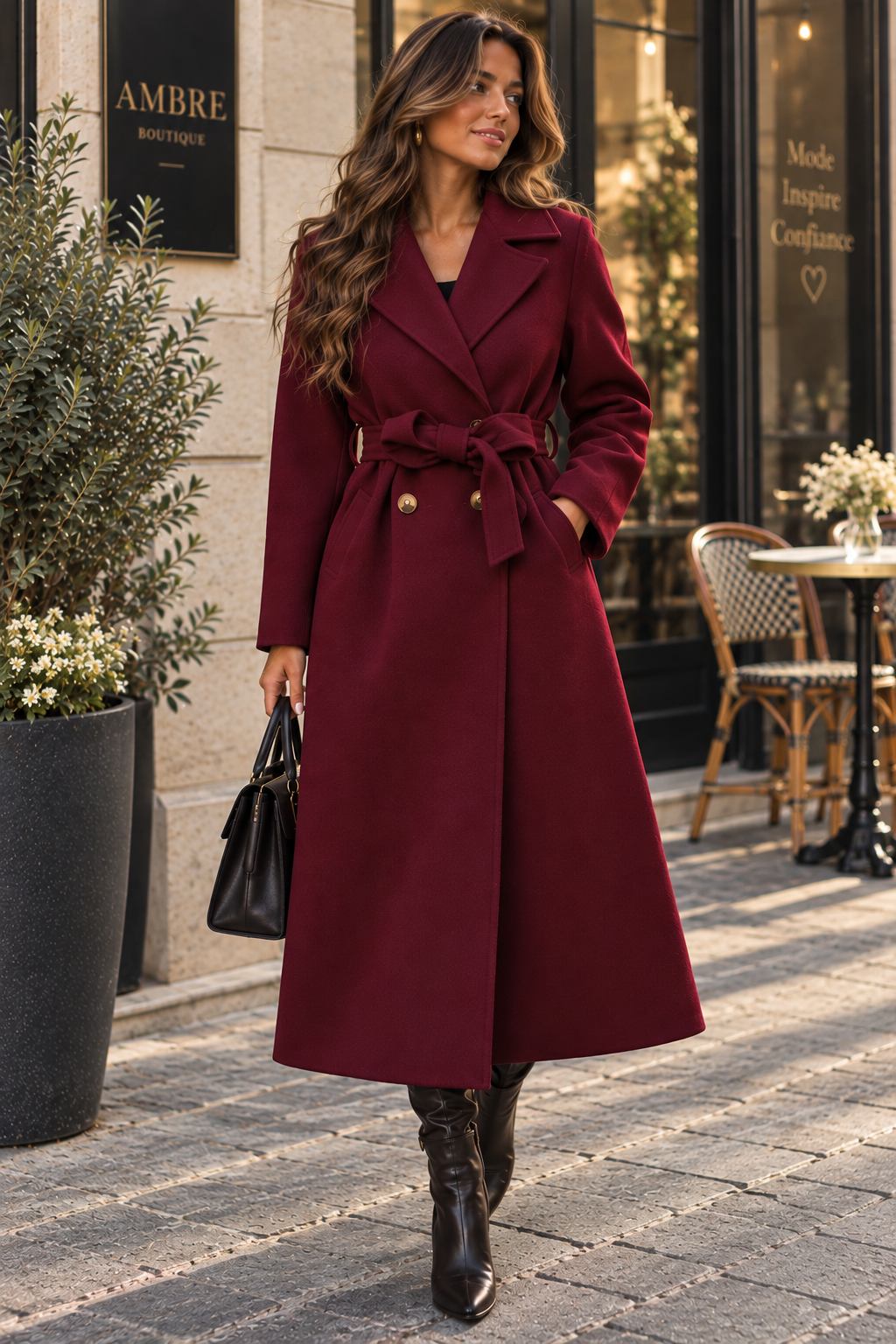 MANTEAU SOANA - CERISE