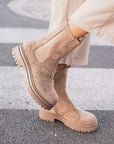 BOTTINES EN SUÉDINE - TAUPE