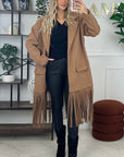 MANTEAU FRANGE - CAMEL