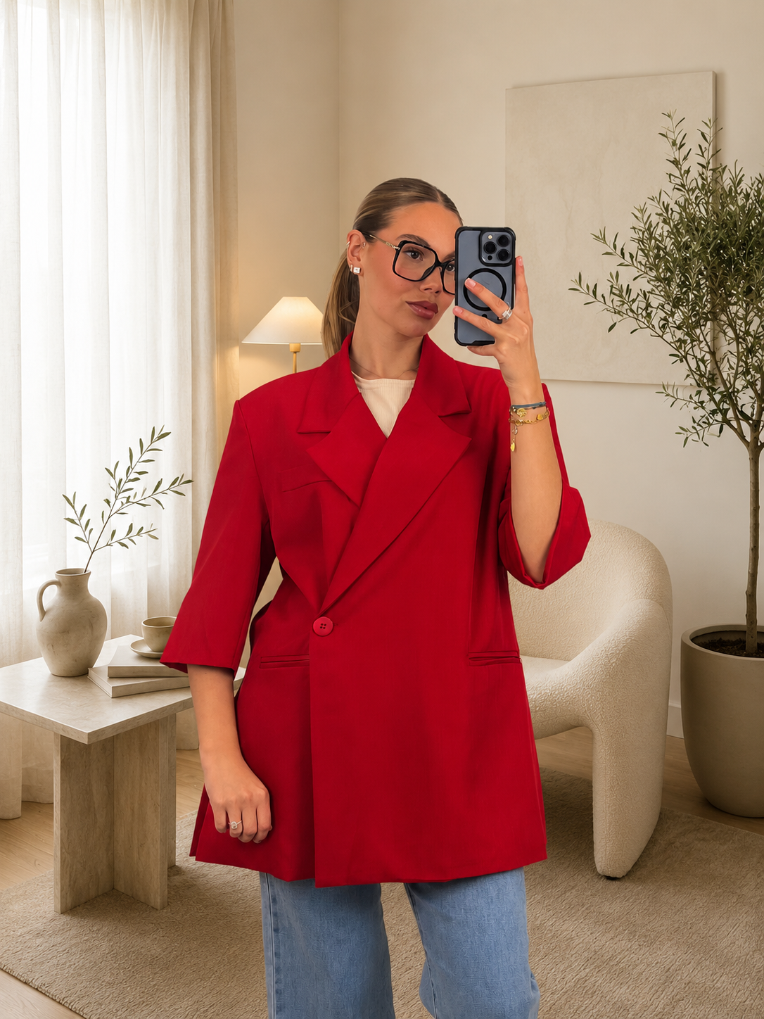 BLAZER ENNA - ROUGE