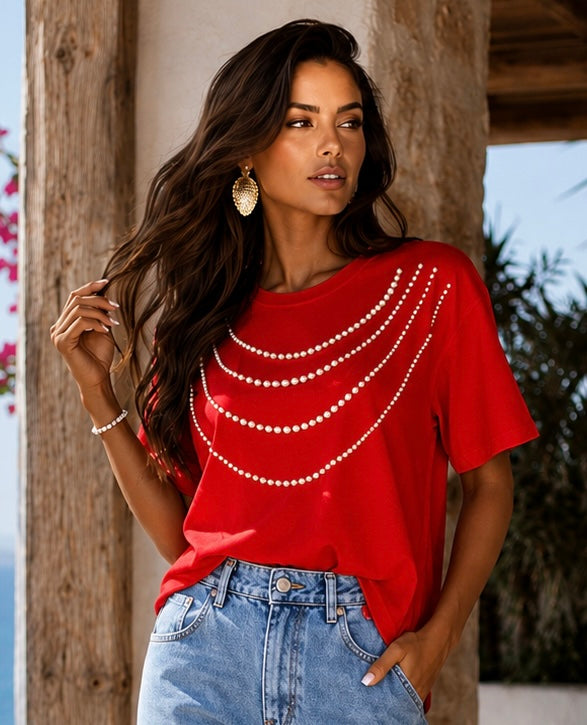 T-SHIRT LYLY - ROUGE