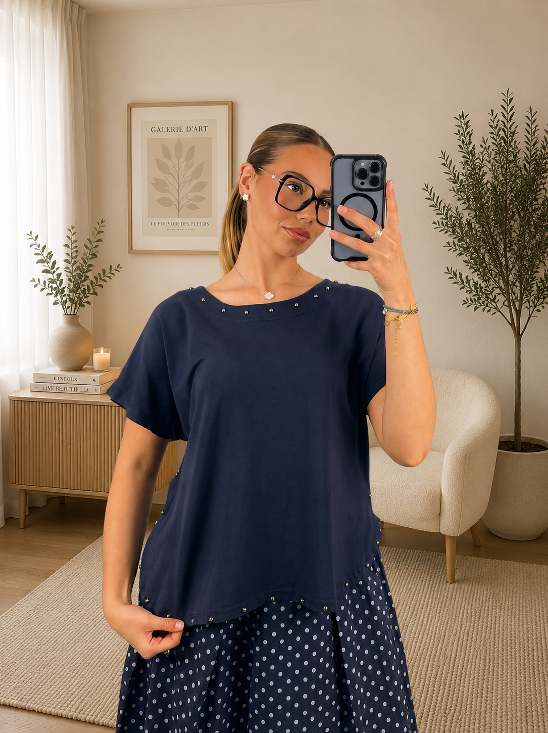 T-SHIRT LYNDA - BLEU