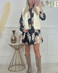 ROBE FLOWERS - CHOCOLAT