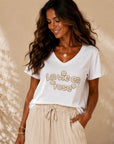 T-SHIRT LA VIE EN ROSE - BEIGE