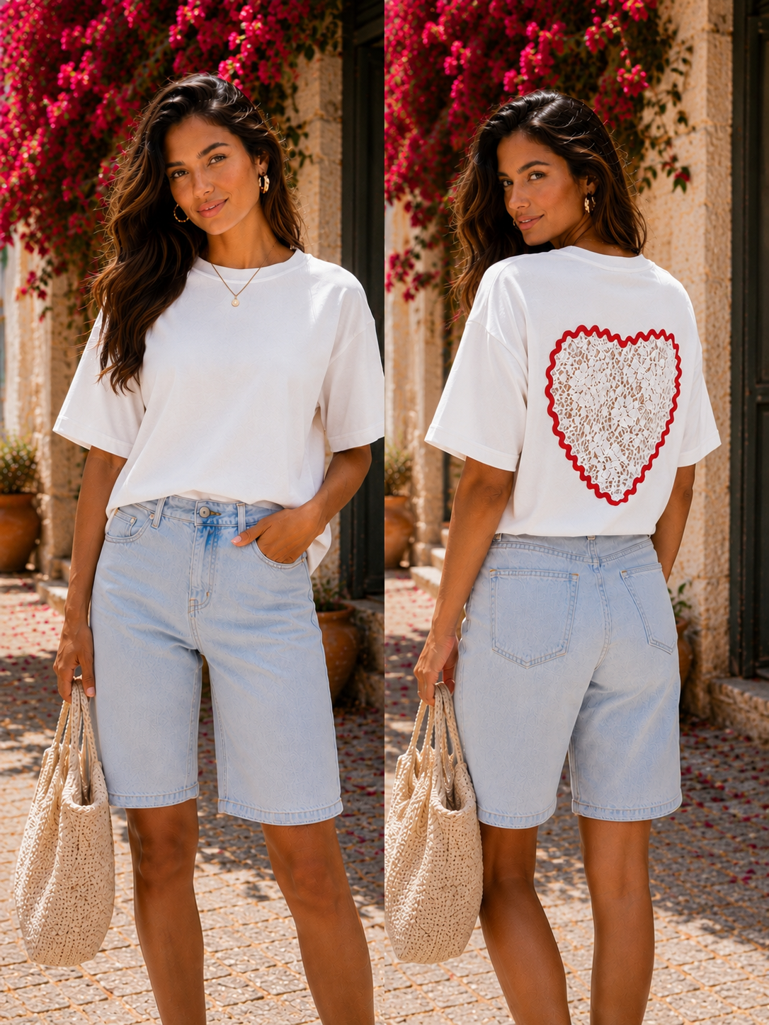 T-SHIRT HEART - BLANC