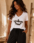T-SHIRT LA VIE EN ROSE - NOIR